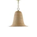 Chandelier hanging from ceiling canopy showing full suspension chain and bell shade