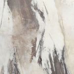 Detail close-up of abstract brush strokes and textured beige and brown paint on Illumination IV By Matera canvas