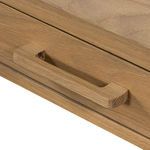 Close-up of solid oak drawer pull on Armstrong Desk