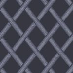 Greenskeeper Wallpaper in deep navy with an overlapping geometric lattice pattern and textured brushstroke effect