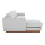 Side view of Vernon sectional showing cushion depth and clean armrest lines