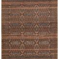 Leone hand-knotted traditional rug with pink, beige, brown tones and blue mini-medallion tribal pattern, 9x12 feet