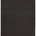 Flat-lay charcoal rug from a slightly angled top view, showing full rectangular shape and edges