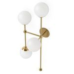 Angled view of Armstrong 4 L Sconce highlighting intersection of rods and attached globes