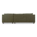 Back view of Hutton sectional displaying clean, squared lines and fabric texture