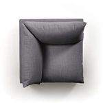 Top-down aerial view showing cushioned seat and angled back cushions on corner sectional