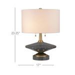 Jebel Table Lamp with dimensions overlay showing height 23.25 inches and width 17 inches