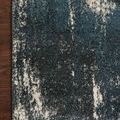 Close-up detail of rug surface showing textured pile and color blending on floor
