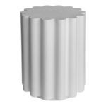 White Taffy Accent Table with scalloped cylindrical shape and rounded vertical ridges