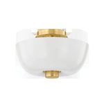 Front view of flush mount with frosted cloud glass shade against a white background
