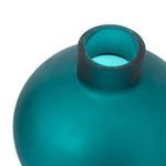 Close-up top view showing thick rim and smooth frosted teal glass interior