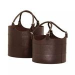 Product Image 1 for Nested Espresso Leather Buckets   Set Of 2 from Elk Home