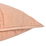 Close-up of the sham's side showing channel stitching and fabric texture detail