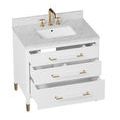 Back view of Verona vanity showing cut-out for plumbing access