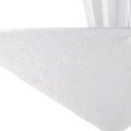 Close-up detail of textured inverted pyramid base with smooth lines and matte white finish