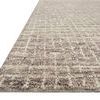 Close-up side view highlighting the chunky wool texture and raised hooked grid detail of Giana Smoke Rug