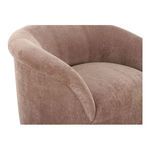 Close-up of Rosy Sofa armrest and seat junction showing smooth fabric finish and curved padding