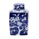 Product Image 3 for Blue & White Square Tea Jar Plum Motif from Legend of Asia