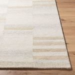 Edge detail of Max rug highlighting weaving and clean finish on wooden floor