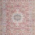 Wynter Tomato Teal Rug with intricate floral medallion pattern in warm reddish and teal tones