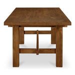 End view emphasizing the table's sturdy legs and visible wood grain on the tabletop