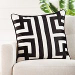 Product Image 4 for Ordella White/ Black Geometric Polyester Throw Pillow from Jaipur 