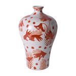 Product Image 1 for Red Goldfish Prunus Vase from Legend of Asia