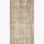 Long narrow runner view of Mika Antique Ivory Copper Rug showing the full length with the same textured abstract pattern