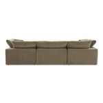 Back view of the sofa showing block-like modular sections without cushions visible