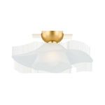 Netherlee Flush Mount shown isolated with bright lighting emphasizing frosted glass curvature and brass fixture