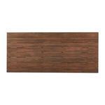 Wide plank bench showing flat top and thick sturdy legs matching table design