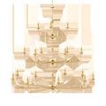 Nottaway Grande Gold Chandelier with multiple tiers of delicate gold arms and candle-style lights