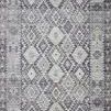 Zion Charcoal Slate traditional low-pile rug with geometric diamond pattern in shades of gray and slate