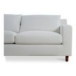 Close-up front side view of Hutton sectional cushion and armrest texture