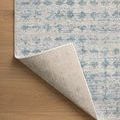 Back corner fold showing texture and backing fabric of Kamala Sky Dove rug