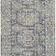Margaret Blue/Gray Machine Woven Rug with vintage-inspired intricate pattern and no-pile texture