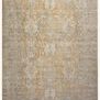Traditional Rosemarie rug in gold and sand tones with intricate faded floral medallion pattern