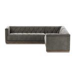 Alternate front view highlighting sectional's tufting and straight lines