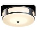 Swale Outdoor Flush Mount viewed from below showing concave scattering of light on bottom glass