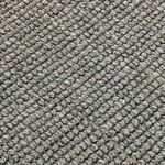 Close-up of chunky boucle weave in neutral jute fibers showing texture detail