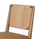 Close-up angled view of woven backrest with detailed fiber pattern