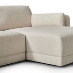 Close-up of the chaise cushion with attached bolster pillow and fabric detail
