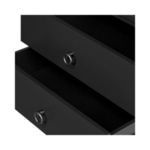 Close-up of the two open drawers showing smooth black interior and handles