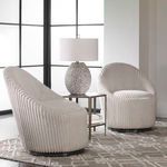 Product Image 6 for Crue White Swivel Chair from Uttermost