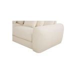 Close-up corner of Berga sectional showing rounded armrest and fabric detail