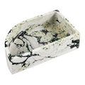 Side angle view of Fossey rectangular box showing curved edge and natural granite-inspired pattern