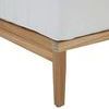Repeat of close-up on corner of teak leg and cushion edge