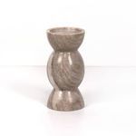 Close-up of smaller Kivu pillar candle holder showing marble swirls and bowl-shaped top