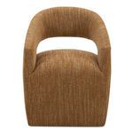 Barrow Rolling Dining Chair in brown NeverFear performance boucle with rounded back and cushioned seat