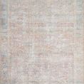 Wynter Red / Teal Rug with faded traditional global pattern in muted reds and teals on ivory background